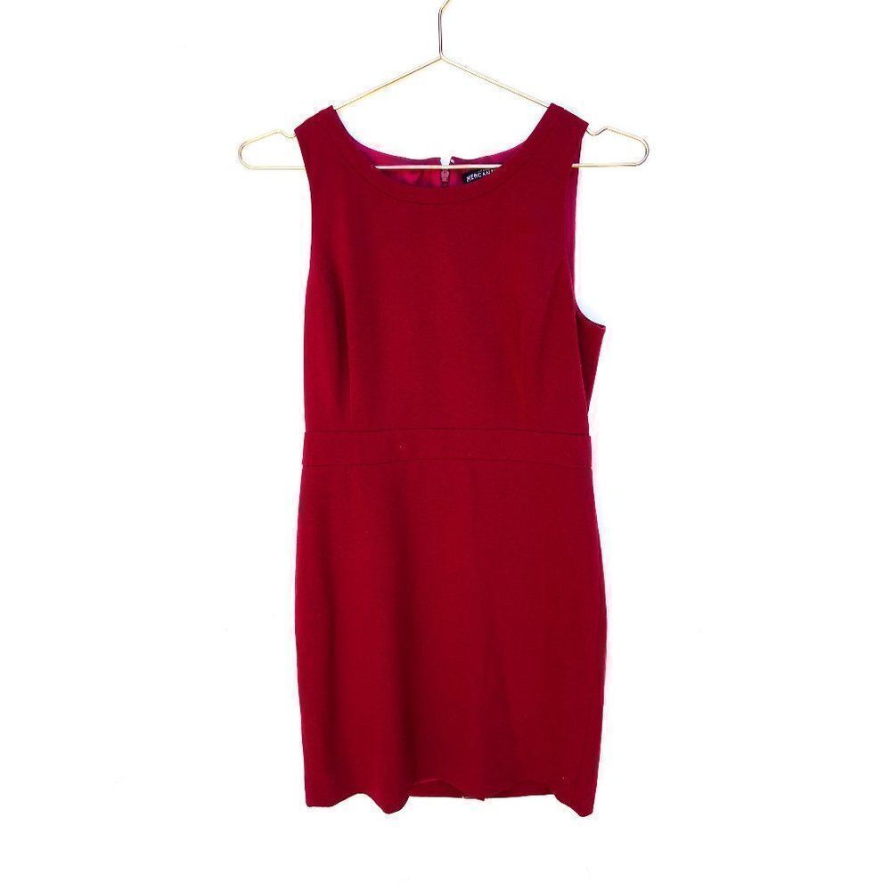 NWOT J. Crew Mercantile Maroon Burbundy Sleeveless Shift Suiting Dress